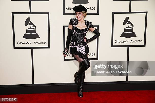 February 8, 2015 Madonna during the arrivals at the 57th Annual GRAMMY¬AE Awards at STAPLES Center in Los Angeles, CA. Sunday, February 8, 2015.