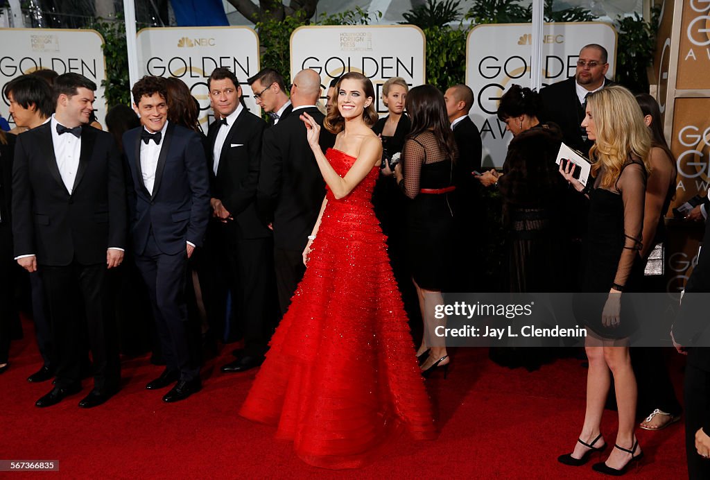 BEVERLY HILLS,   CA - January 12,   2015    &#13;&#10;Allison Williams at the 72nd Annual Golden Glo