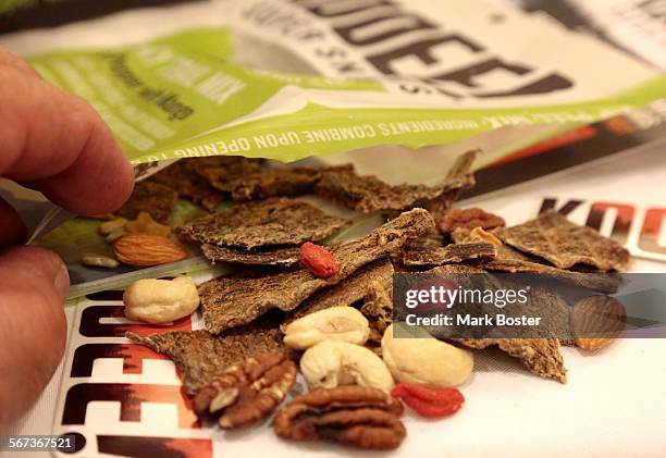 March 6, 2015: With a blend of beef jerky, dried fruit, nuts and seeds, Kooee! Super Snacks claim to be "The natural high protein snack" that is...