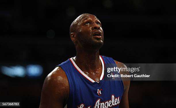 Clippers forward, Lamar Odom, during the LA Lakers and the LA Clippers game at Staples Center.