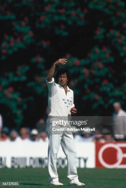 Imran Khan of Sussex in action in June 1988 at the Hove Cricket Ground in Brighton, England.