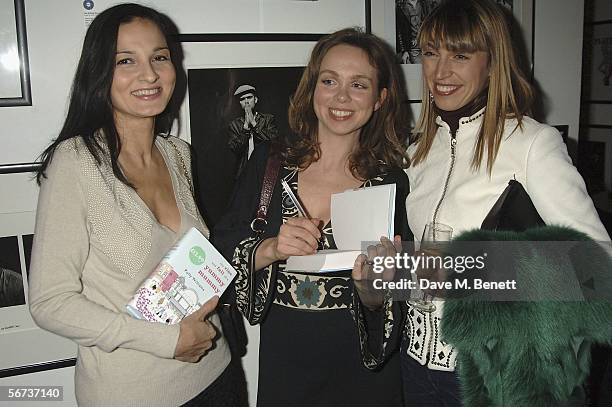 Yasmin Mills, Polly Williams and Anastasia Webster attend The Rise and Fall of Yummy Mummy Book Launch Party at the Proud Gallary on February 2, 2006...