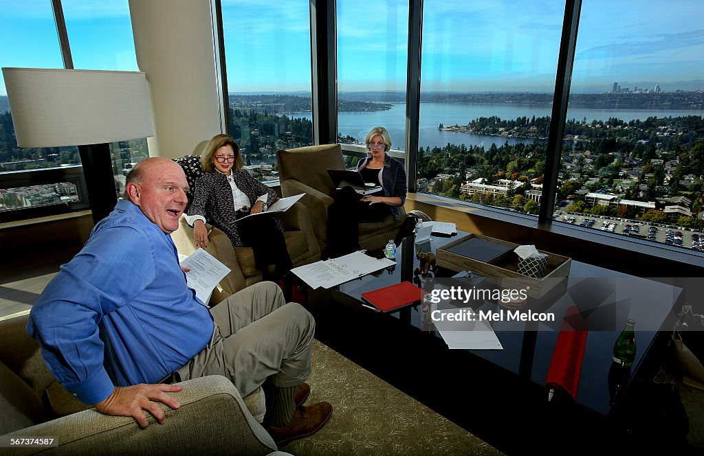 BELLEVUE, WASHINGTON-OCTOBER 3, 2014:  Los Angeles Clippers owner Steve Ballmer is photographed insi