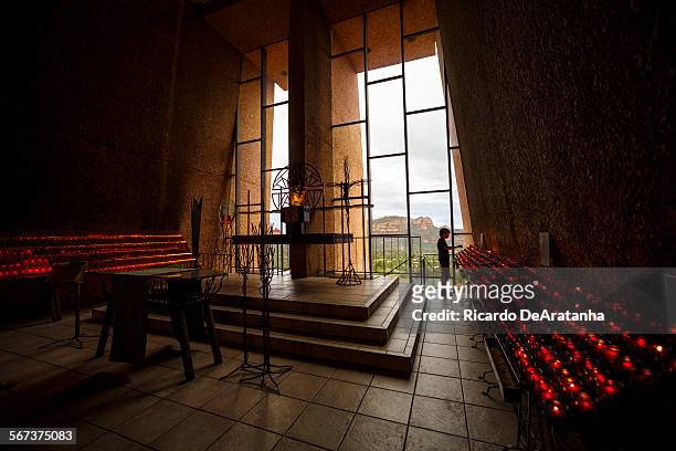 Inside the Chapel of the Holy Cross built in the red rocks of Arizona in Sedona, October 07, 2014.