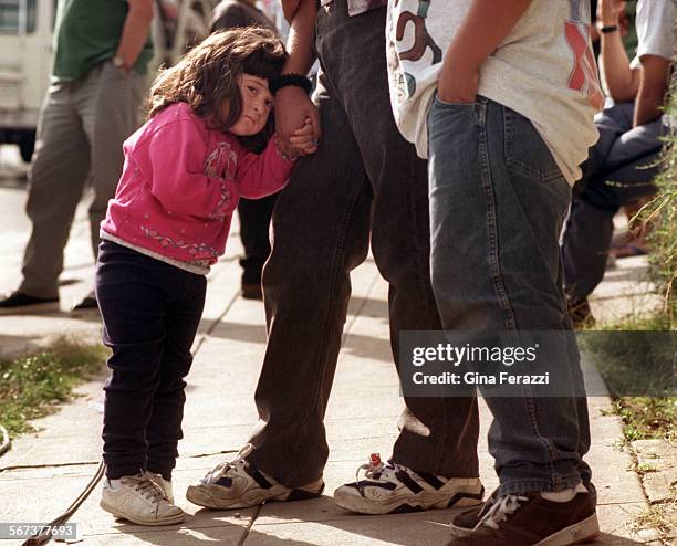 StrollerFatal#2.0524.GFTwoyearold Ashley Ruiz leans on her aunt, Marylou Rios at the scene where a 2yearold Luisa Cornejo was killed and a...