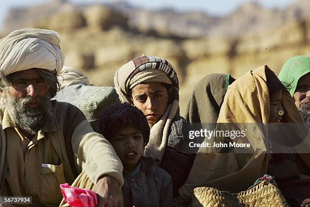 Bugti tribespeople flee violence on February 3, 2006 in the Dera Bugti valley of the Pakistani province of Balochistan. Continued fighting between...