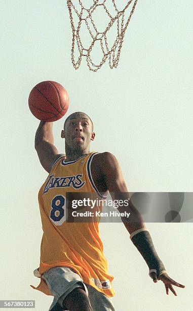 Kobe Bryant, teenager woh was the first draft pick of the Lakers. Feature shots of Bryant while he is taking part in an ad shoot for Adidas at Will...