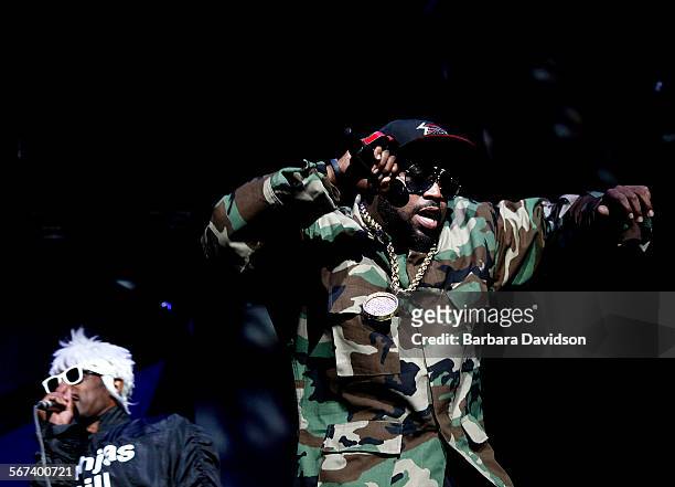Andre Lauren Benjamin, AKA -Andre 3000 and Antwan Andre Patton, AKA Big Boi, of Outkast, performed June 29, 14 at the BET Experience at Staples...