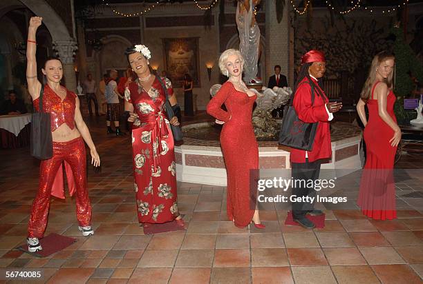 In recognition of National Wear Red Day on Friday Feb 3, wax figurines of famous female celebrities dressed in red are on display at Madame Tussaud's...