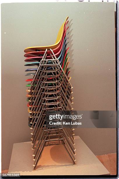 Stack of fiberglass chairs by Eames at LACMA. Photo by ^^^.LAT
