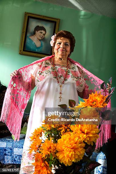 Francis Angulo at her home, Wednesday, March 05, 2014. The 83-year-old, Angulo, was a mariachi during the 1940s and she still sings and dances....