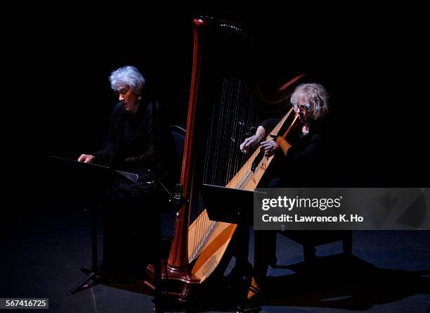 Lucy Shelton and Anne LeBaron performing LeBaron's own composition, "scene from Psyche & Delia" in Anne LeBaron: Portrait Concerts at the REDCAT in...
