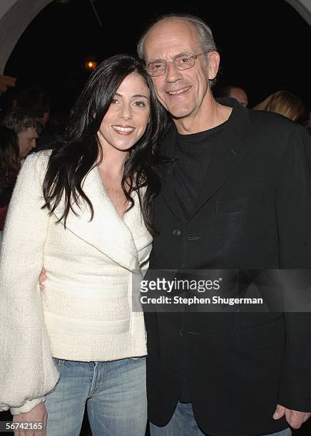 Actor Christopher Lloyd and Lisa Loiacono attend the SBIFF Modern Master Award honoring George Clooney at the Arlington Theater on February 3, 2006...