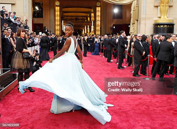 March 2, 2014 Lupita Nyong'o arrives at the 86th Annual Academy Awards on Sunday, March 2, 2014 at the Dolby Theatre at Hollywood & Highland Center...