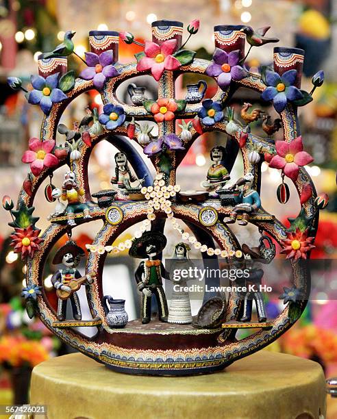 The "Arbol de la Vida"(Tree of Life" among the Day of the Dead merchandise in Olverita's Village in Olvera Street, Los Angeles on Oct. 17, 2012. "Dia...