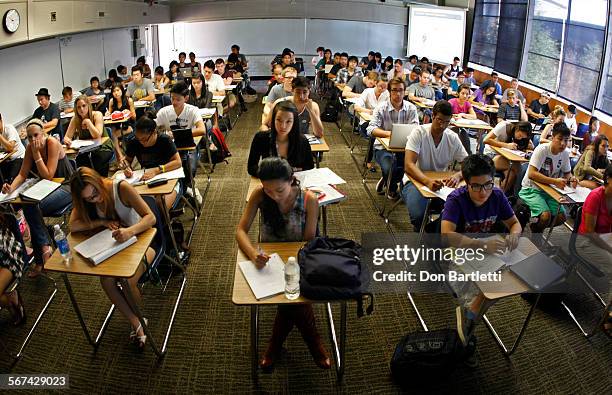 Every desk is taken in professor Jeanne Neil's Accounting 101 classroom at Orange Coast Community College in Costa Mesa, CA, on Sept 10, 2011. She...