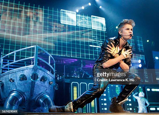 Review of Justin Bieber's concert at Staples Center in Los Angeles on Oct. 02, 2012.