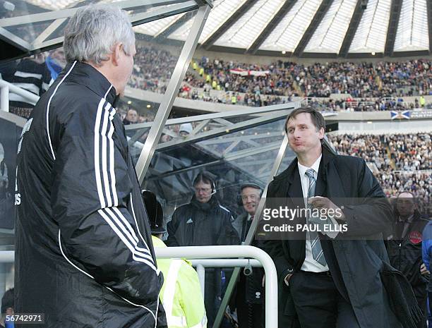 Newcastle United's caretaker manager Glenn Roeder emerges from the tunnel before his team take on Portsmouth in their English Premiership soccer...
