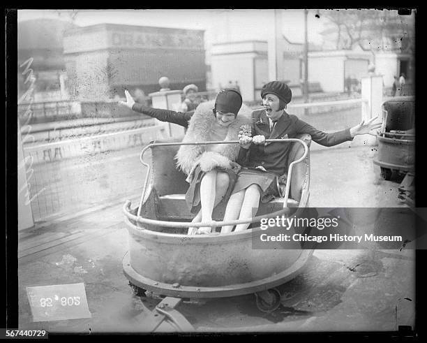 Two women at White City amusement park, Chicago, Illinois, 1927.