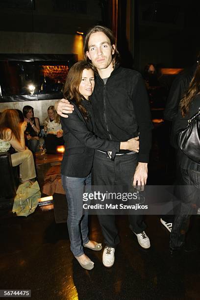 Rag and Bone designer David Neville poses with Gucci at the Rag and Bone after party held at Double Seven on February 3, 2006 in New York City.