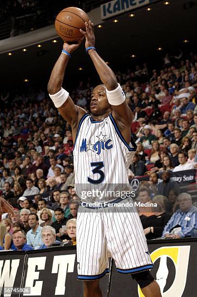 February 4: Steve Francis of the Orlando Magic looks for an open teammate during the first quarter against the Boston Celtics February 4, 2006 at TD...