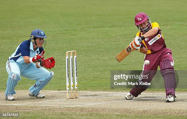 Kasee Marxsen of the Queensland Fire in action during the 3rd Final between the New South Wales Breakers and Queensland at North Sydney Oval February...