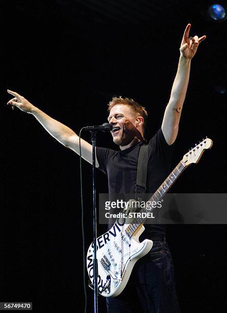 Canadian musician Bryan Adams performs at a concert in Bangalore, 05 February 2006. Adams is currently on the Indian leg of an Asian tour to promote...