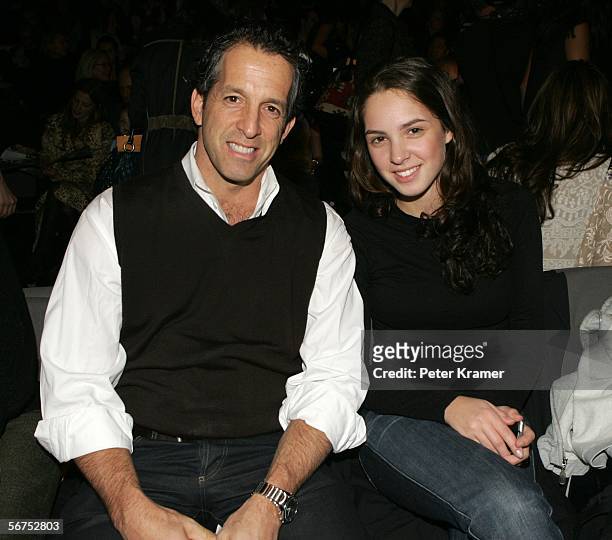 Designer Kenneth Cole and his daughter Emily attends the Diane Von Furstenberg Fall 2006 fashion show during Olympus Fashion Week at Bryant Park in...