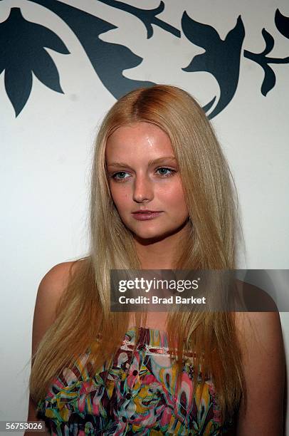 Model Lydia Hearst attends the Edun Fall 2006 Presentation during Olympus Fashion Week February 5, 2006 in New York City.