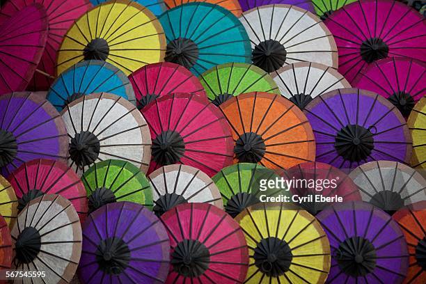 sa paper umbrellas - cyril eberle stockfoto's en -beelden