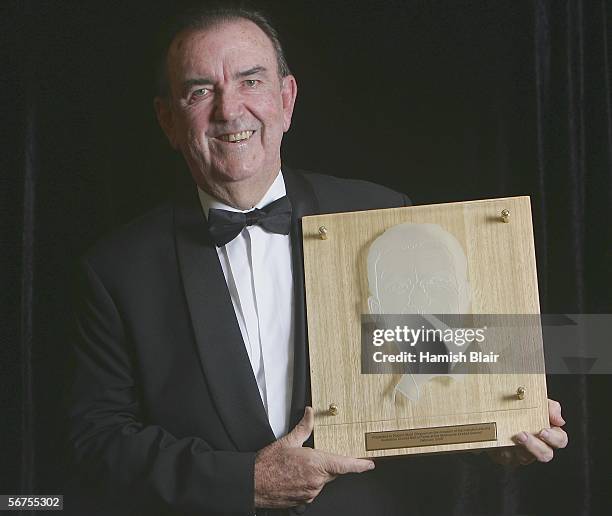 Hall of Fame inductee Bob Simpson with his plaque during the Allan Border Medal Dinner held at Crown Casino on February 6, 2006 in Melbourne,...