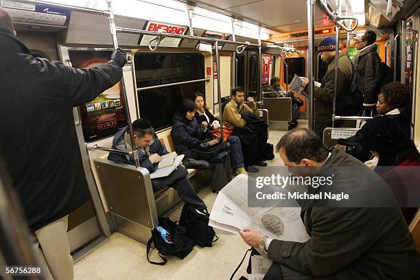 Commuters ride a PATH train to the World Trade Center from the Exchange Place station in New Jersey, where the U.S. Department of Homeland Security...