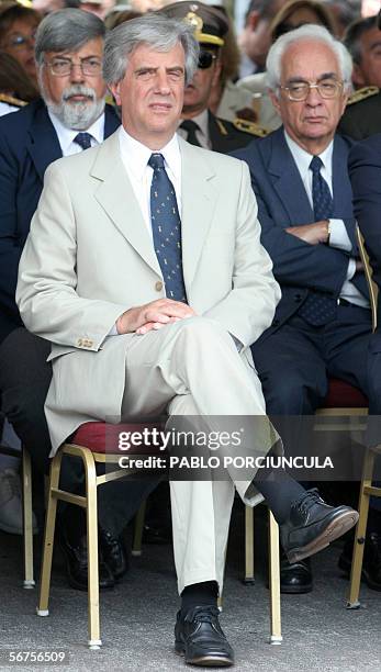 Foto del presidente de Uruguay Tabare Vazquez, tomada el 01 de febrero de 2006 en Montevideo durante la ceremonia en que el teniente general Carlos...