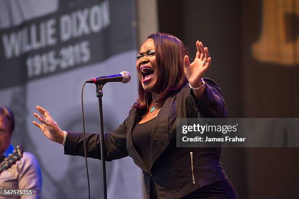 Shemekia Copeland performs on stage at The Chicago Blues Festival on June 13, 2015 in Chicago, Illinois, United States.