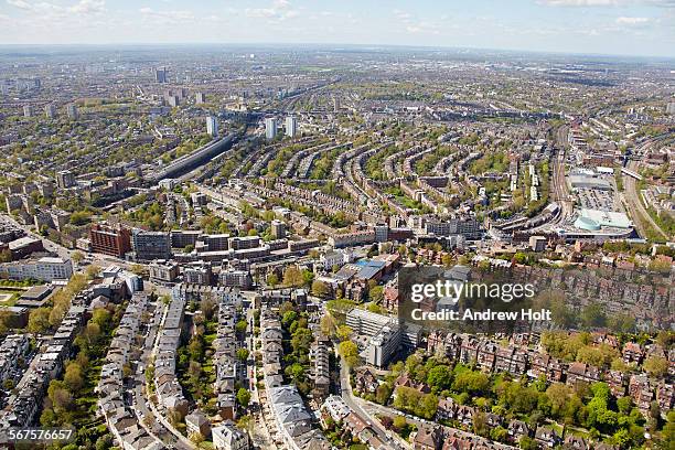 aerial view west of finchley road and the  o2 centre  - dome stock pictures, royalty-free photos & images