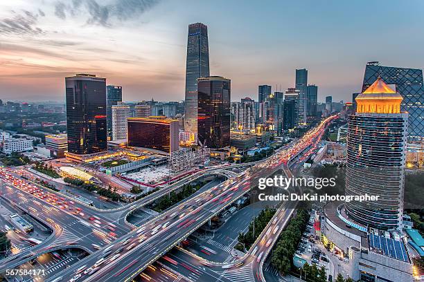 beijing central business district - pékin photos et images de collection