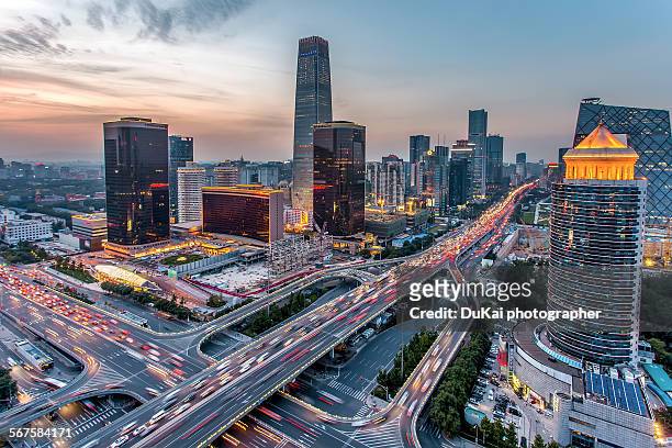 beijing central business district - china stock pictures, royalty-free photos & images