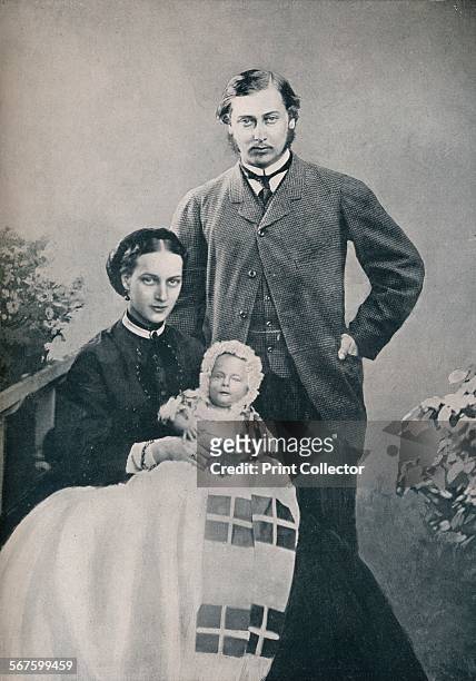 The Prince and Princess of Wales with the infant Prince Albert Victor, 1864 . From Edward VII: His Life and Times, Volume I edited by Sir Richard...