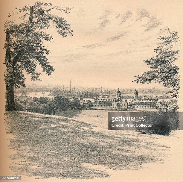 'Greenwich Palace From Observatory Hill', 1902. From Ancient Royal Palaces in and Near London. [John Lane, London and New York, 1902].