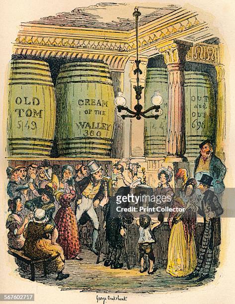 'The Gin Palace', c1900. An illustration for Hard Times by Charles Dickens. From Hard Times and Sketches by Boz, Volume XI, by Charles Dickens....