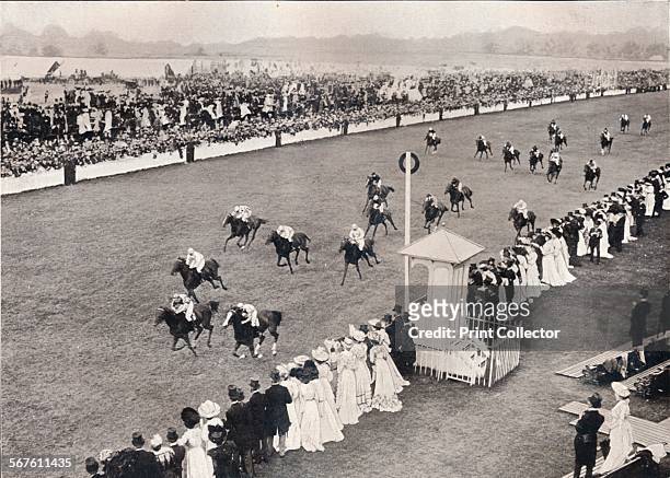 'The Finish for the Royal Hunt Cup', c1903. The Royal Hunt Cup is a flat handicap horse race in Great Britain open to horses aged three years or...