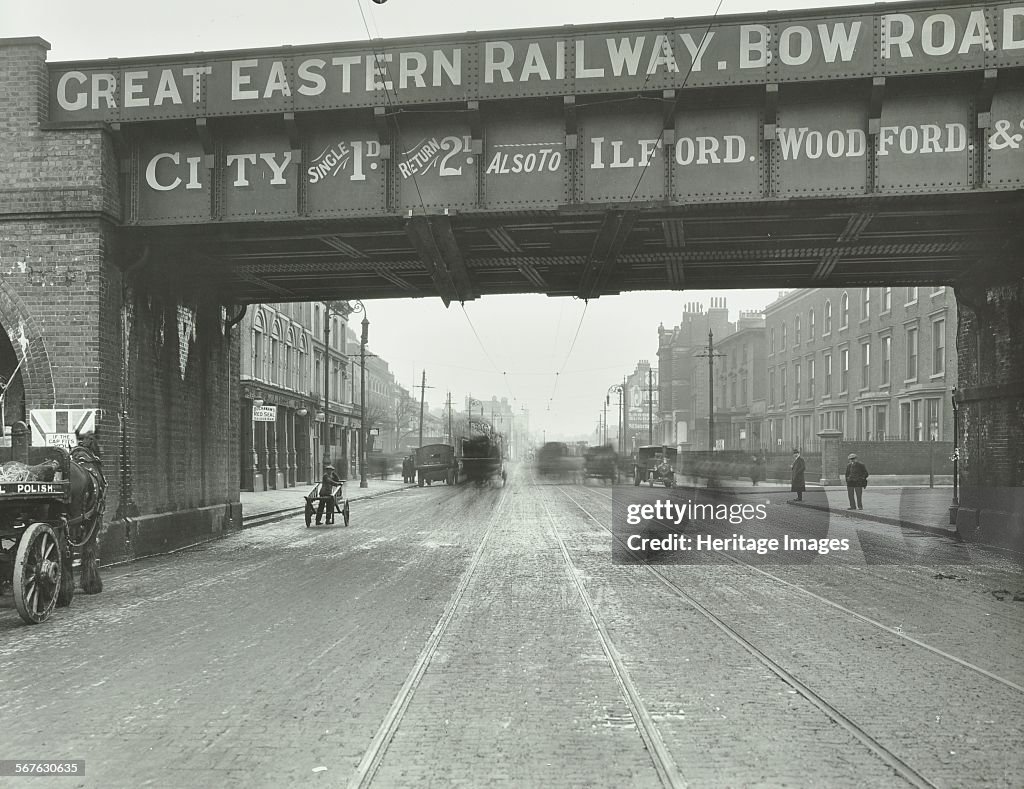 Great Eastern Railway Bridge Over The Bow Road, Poplar, London, 1915