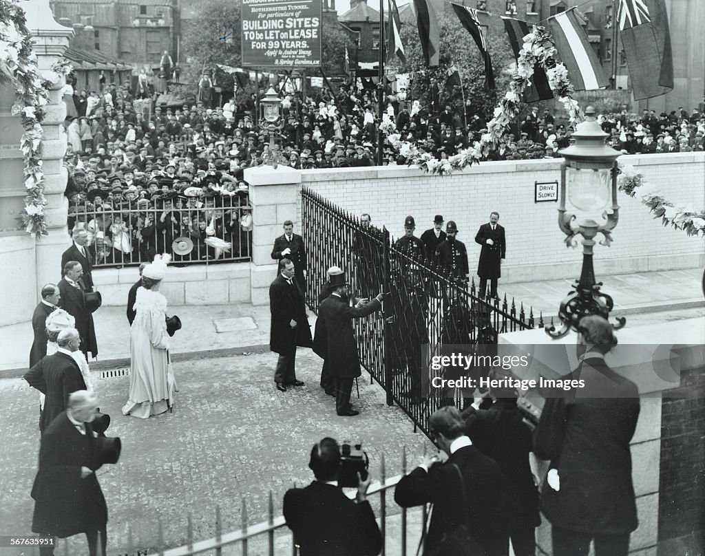 The Prince Of Wales Officially Opening The Rotherhithe Tunnel, Bermondsey, London, 1908