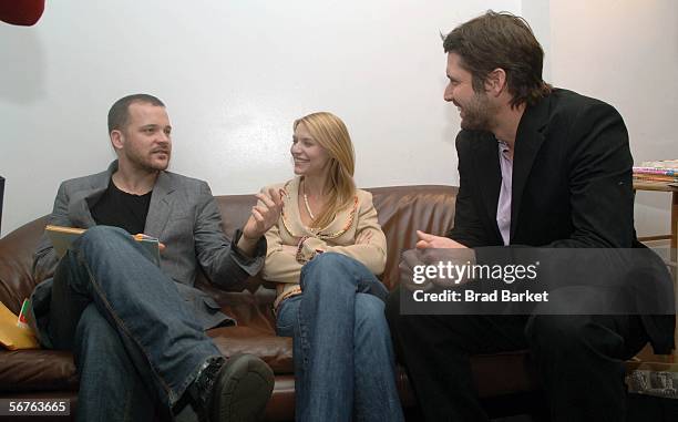 Actor Peter Sarsgaard, Claire Danes and Bart Freundlich interact at the Children of Bellevue's Reach Out and Read 10th Anniversary Celebration at the...