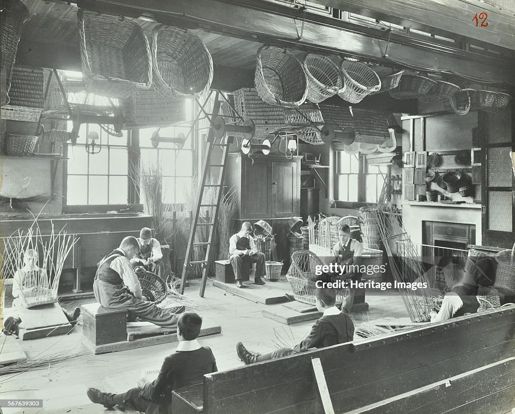 Boys Making Baskets At Linden Lodge Residential School, London, 1908