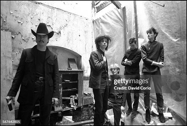 Nick Cave and the Birthday Party in disused church in Kilburn, London, United Kingdom on 22 October 1981.