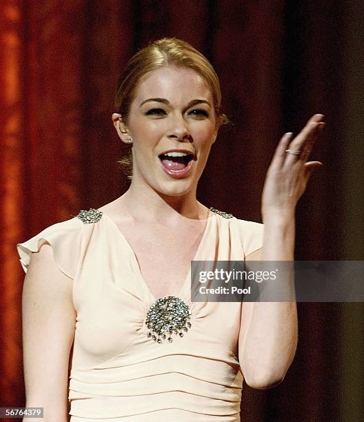 LeAnn Rimes performs for United States President George W. Bush and first lady Laura Bush in the East Room of the White House honoring the Dance...