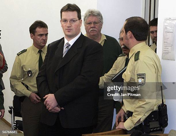 Stephan L. Enters a court room at the beginning of his trial on February 7, 2006 in Kempten, Germany. Hospital nurse Stephan L is accused of killing...