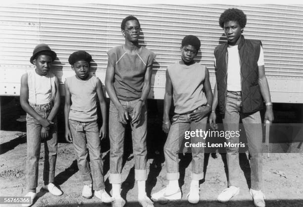 Teenage reggae group Musical Youth, circa 1983. As well as vocalist Dennis Seaton, the group comprised two pairs of brothers, Michael and Kelvin...