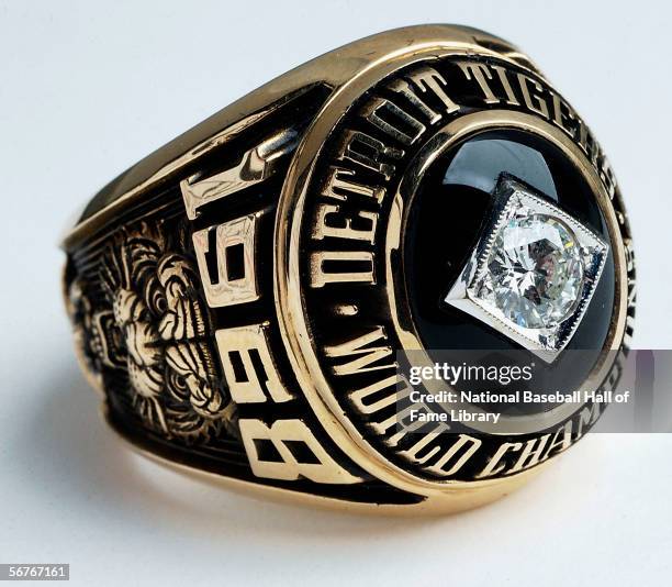 View of the 1968 Detroit Tigers World Series Ring.